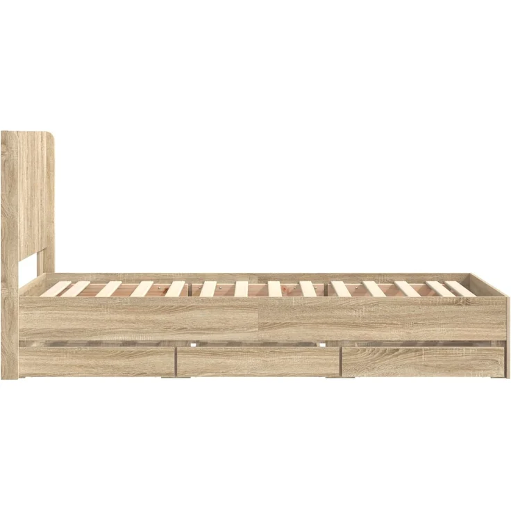 vidaXL Bettgestell mit Stauraum und Kopfteil Sonoma-Eiche 75 x 190 cm 3413991 – Bild 7