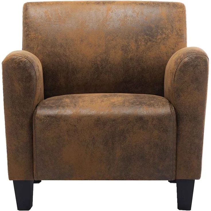 Sofasessel Relaxsessel Braun 70x69x72 cm Wildlederimitat – Bild 3