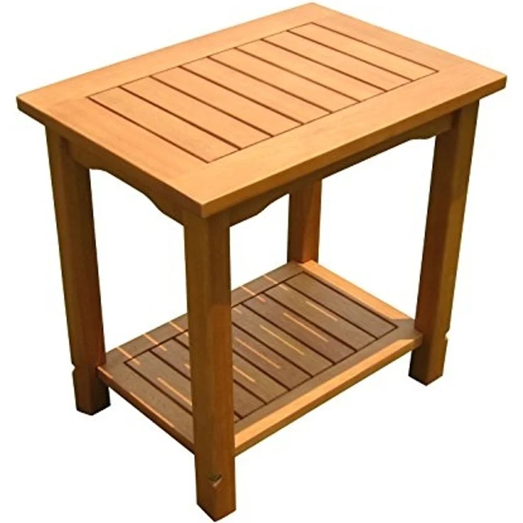 Spetebo Gartentisch Eukalyptus Holz Beistelltisch SANTA CRUZ - 50 cm – Bild 1