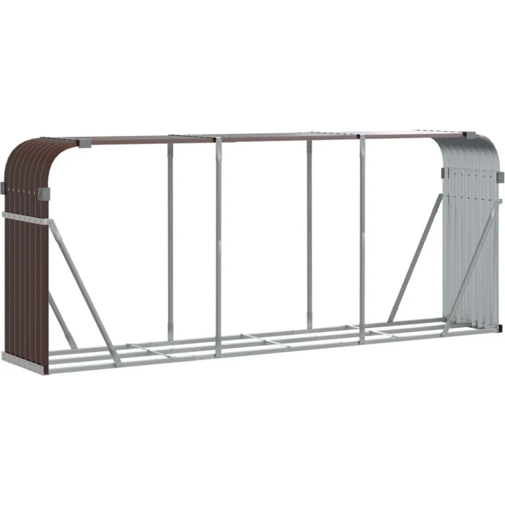 vidaXL Kaminholzunterstand Braun 234x45x100 cm Verzinkter Stahl 364575 – Bild 7