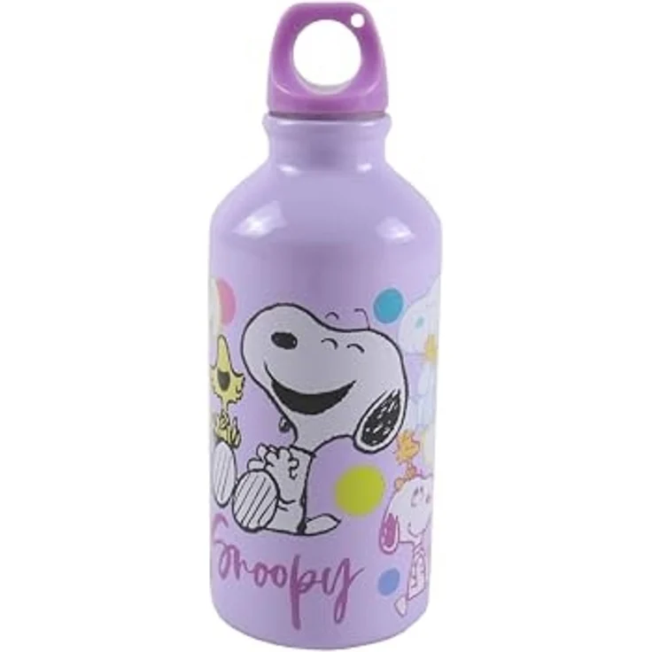 Snoopy Aluminium Trinkflasche 400 ml Kinder Flasche Sportflasche Wasserflasche – Bild 1