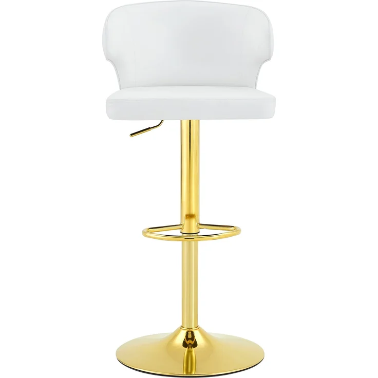 2er Set Barhocker mit Lehne Höhenverstellbar, 360° Drehbar Barstuhl mit großem Sockel & Fußstütze, Moderner Küchenhocker für Bar Küche Theke (Nur Stühle)--Weiß--110x45x49.7cm--YOUDENOVA – Bild 2