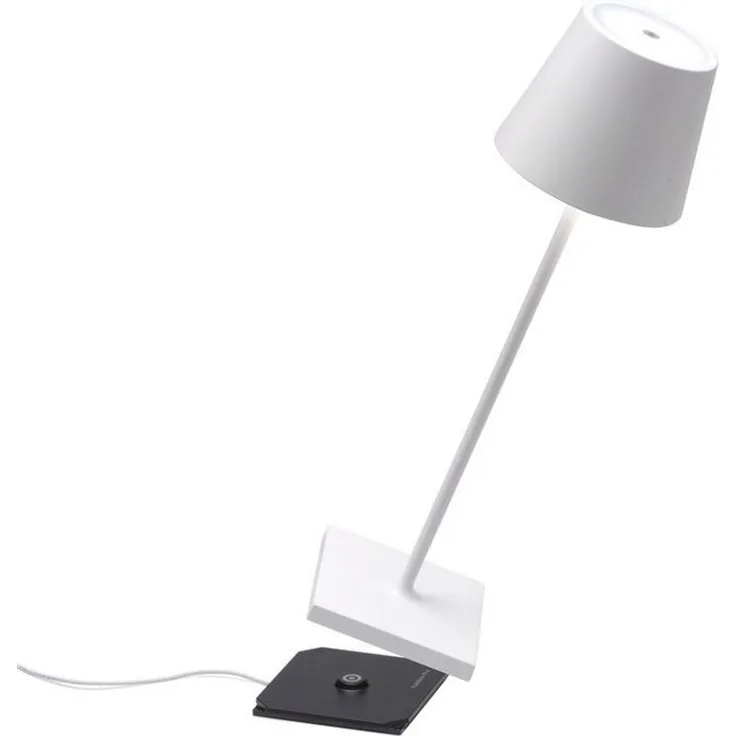 Zafferano Poldina Pro Dimmbare LED-Tischlampe aus Aluminium weiß