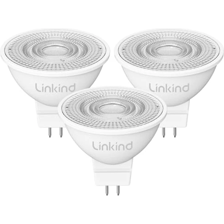 Linkind 12V LED Spot 35W GU5.3 Lampen, 3,4W (ersetzt 35W) Warmweiß 2700K, 360lm/ 36°Strahlwinkel Niedervolt MR16 LED Reflektorlampen, nicht dimmbar, 3 Stück – Bild 2