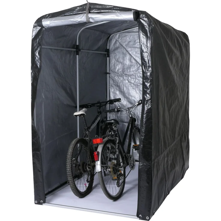 Fahrradgarage HWC-N61, Foliengarage Aufbewahrungsgarage Garagenzelt, Alu UV-Schutz wasserfest, 201x121x201cm ~ anthrazit – Bild 1