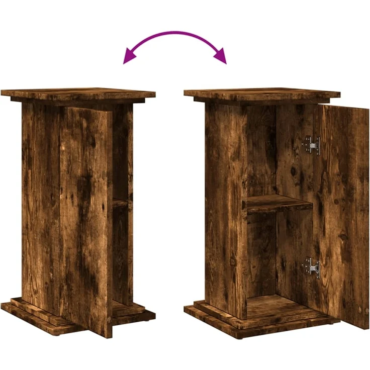 vidaXL Postament mit Stauraum, Holzwerkstoff, Räuchereiche, 31 x 30 x 60 cm – Bild 8