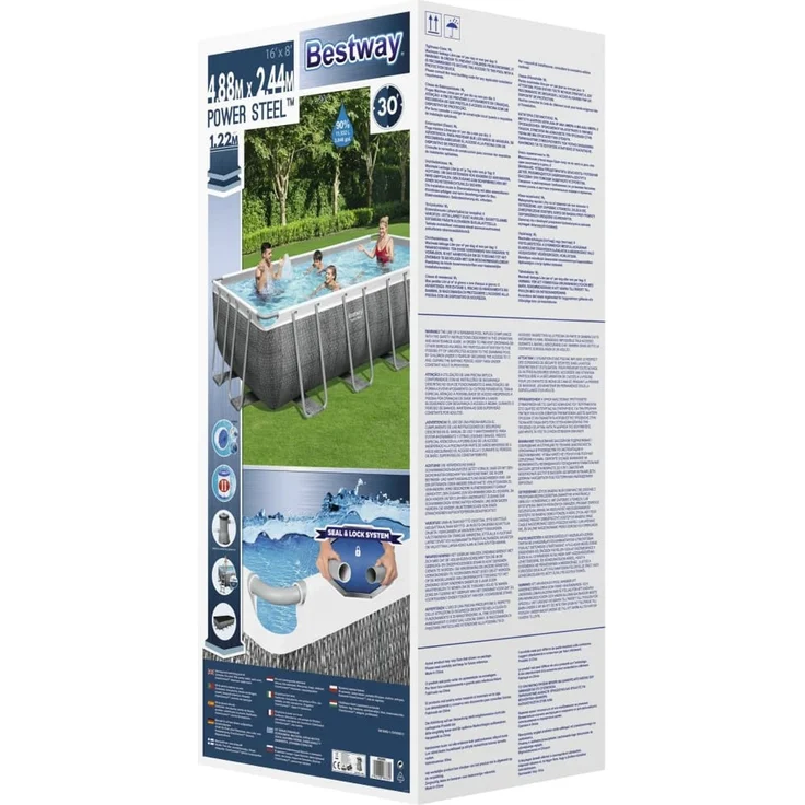 Power Steel™ Frame Pool, Grau, 488 x 244 x 122 cm – Bild 11