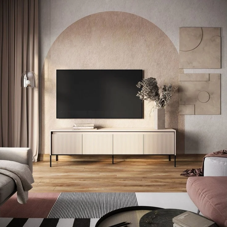 Compleo TV-Schrank FLORE, TV-Tisch, 4 Türen, Modern Wohnzimmer – Bild 1