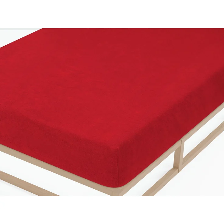 biberna Frottee-Stretch-Spannbetttuch 0012344, rot, 1x 180x200 cm - 200x200 cm – Bild 1