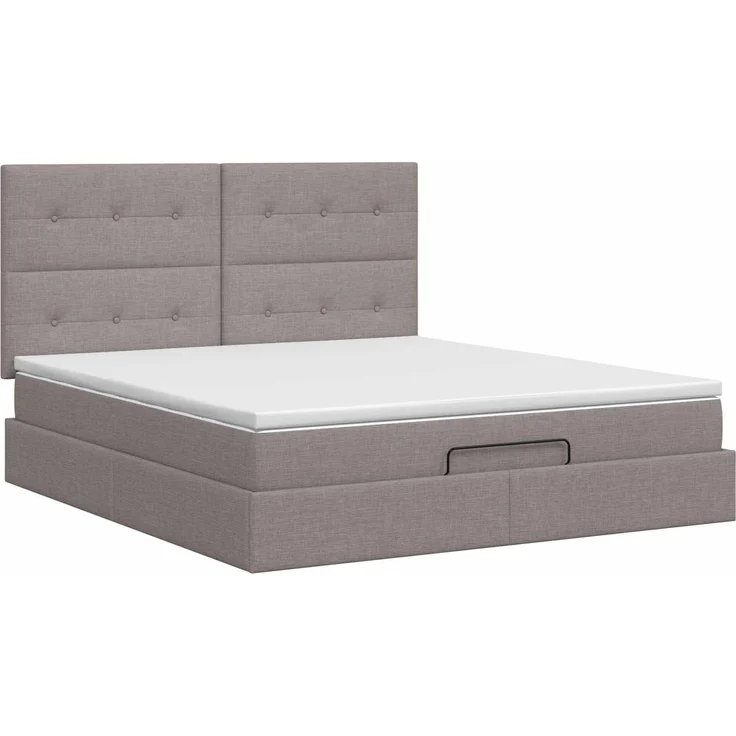 vidaXL Ottoman Bett mit Matratze mit Kopfteil Taupe 140 x 200 cm Stoff 3457498 – Bild 5