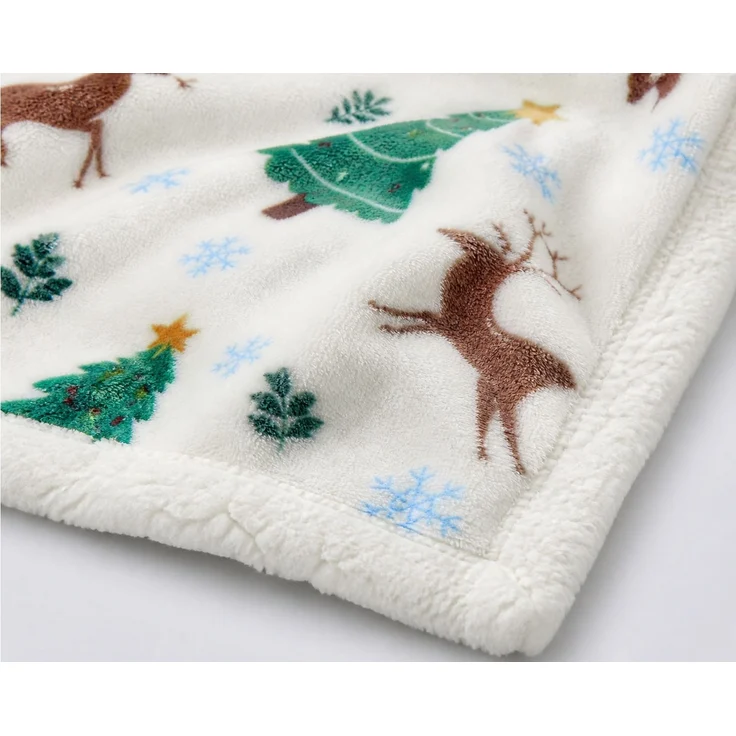 Flanell-Wohndecke mit Weihnachtsmotiv Mehrfarbig, 228x228 cm – Bild 3