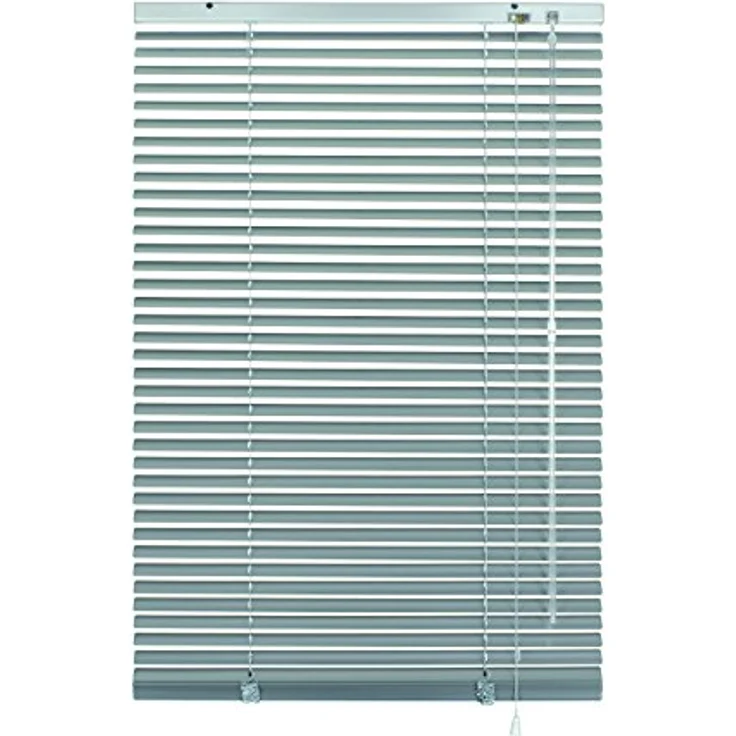 Gardinia Alu-Jalousie silberfarben, 60 x 140 cm, mit 25 mm Lamellen und Wand- oder Deckenmontage – Bild 1