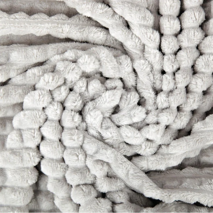 Kuscheldecke Jacquard Flanell Hellgrau 130x170 cm – Bild 2