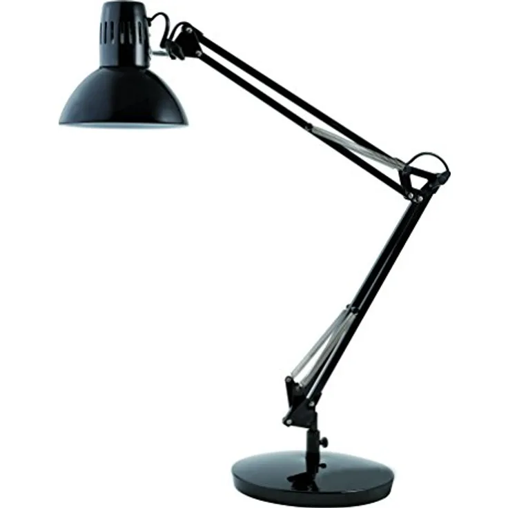 ALBA ARCHITEKT LED Schreibtischlampe, schwarz, energieeffizient mit verstellbarem Arm