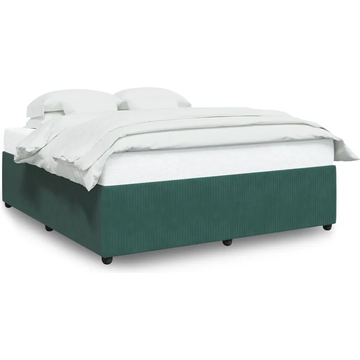 vidaXL Bettgestell ohne Matratze Dunkelgrün 180x200 cm Samt 3285027 – Bild 2