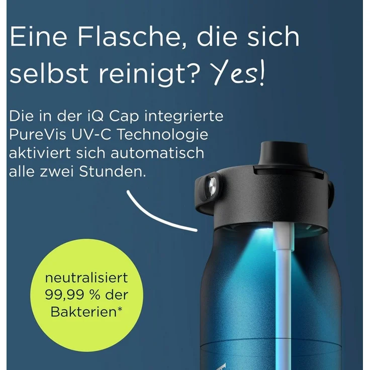 BRITA Trinkflasche BRITA LARQ iQ Digitale Filter Trinkflasche (1000 ml), inkl. Hydration Tracking (App), Aktivkohle Wasserfilter & UV-C – Bild 3