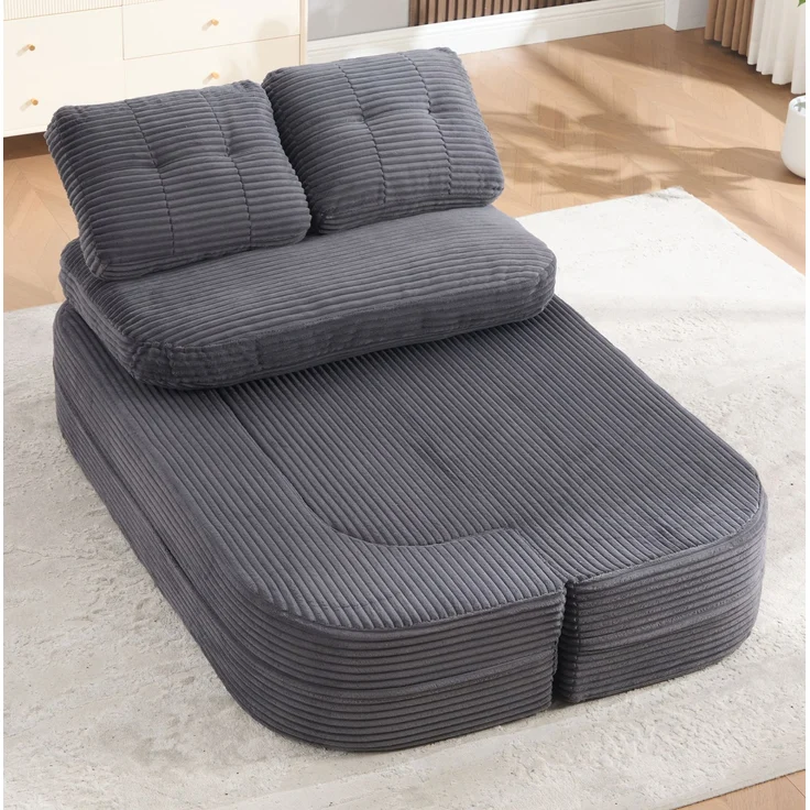 Schlafsessel 2-in-1 in Dunkelgrau 165cm×97cm×61cm mit Liegefunktion und doppelten Getränkehaltern – Bild 1