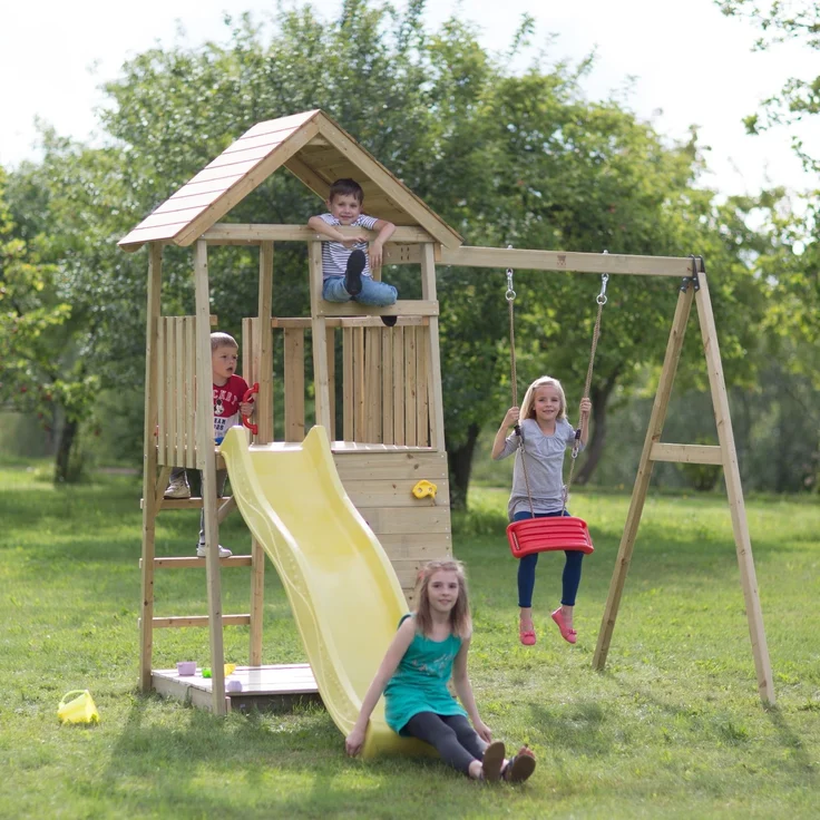Wendi Toys Holz Spielturm Biene | inkl. Rutsche, – Bild 2