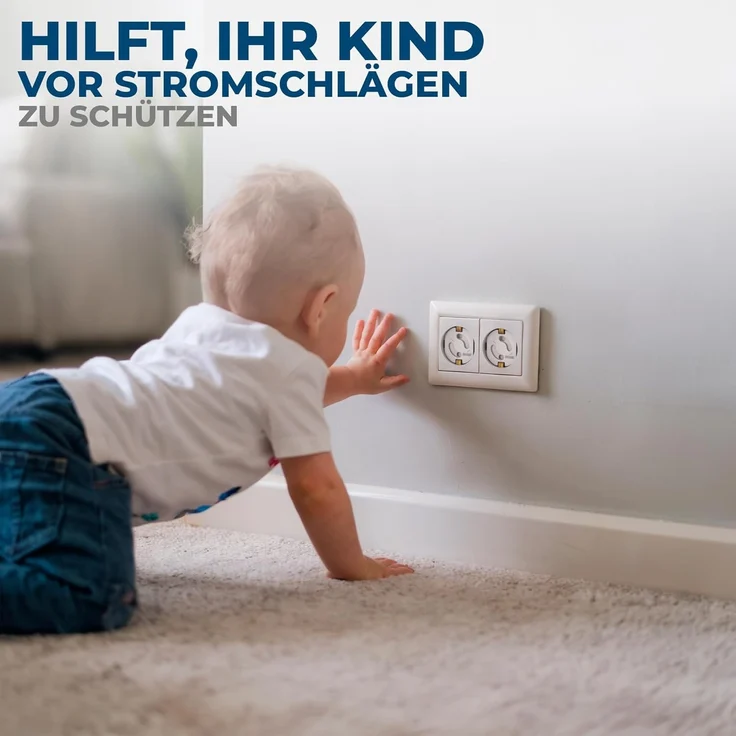 Steckdosensicherung mit Drehmechanik - 20x - Original Hoffenbach Germany - 2 Jahre Garantie - Kindersicherung für Steckdosen - Steckdosenschutz für Babys und Kinder – Bild 3