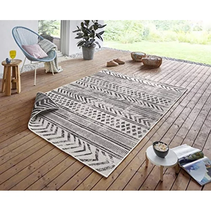 HANSE Home Teppich BIRI Wendeteppich, rechteckig, Höhe: 5 mm, In-& Outdoor, Wetterfest, Balkon, Läufer, Wohnzimmer, Wasserfest, Boho