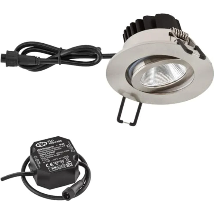 EVN P-LED Deckeneinbauleuchte PC650N61302, 6W LED, Edelstahl, langlebig und robust – Bild 1