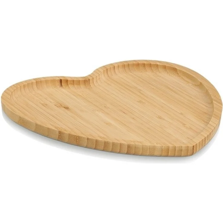 ZELLER 25659 Serviertablett HERZ aus Bambus, ca. 27 x 25 x 1,5 cm – Bild 4