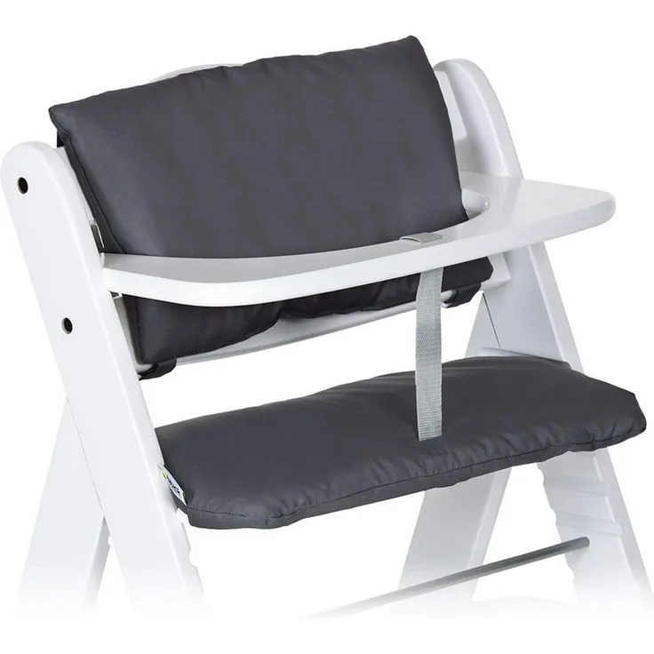 Hauck Hochstuhlauflage Deluxe - Grau, (2 St), 2 tlg. Sitzkissen für Alpha Hochstuhl Sitzverkleinerer Sitzauflage