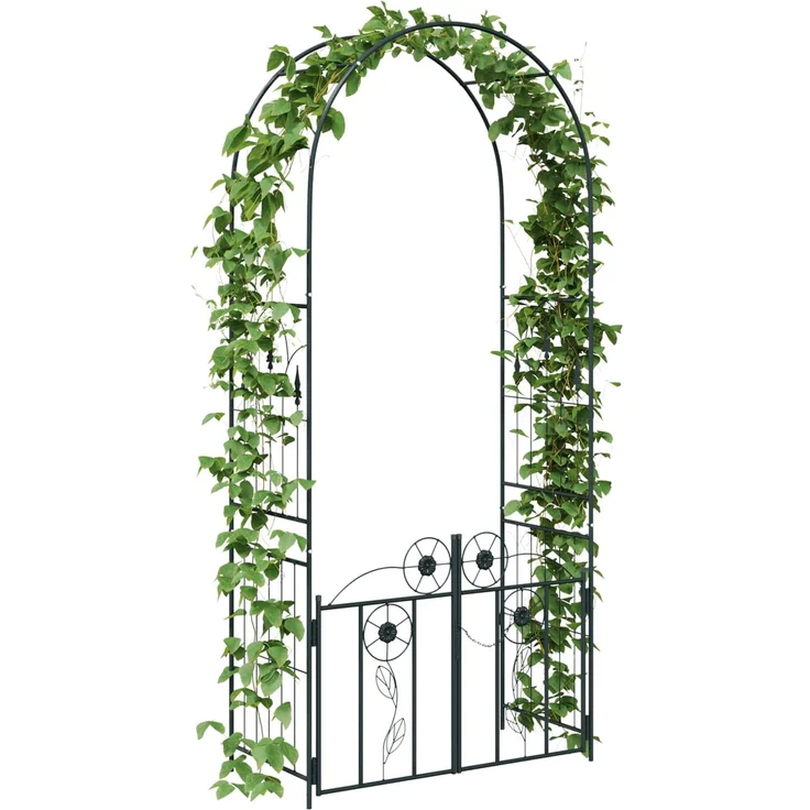 vidaXL Gartenbogen mit Schloss Schwarz 102 x 50 x 218 cm 42021344 – Bild 3
