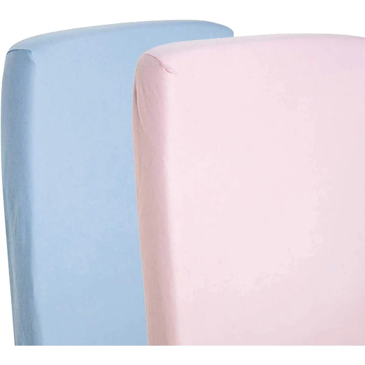 Dudu N Girlie Spannbettlaken für Reisebett, 65x95 cm, 2-teilig, Rosa/Blau