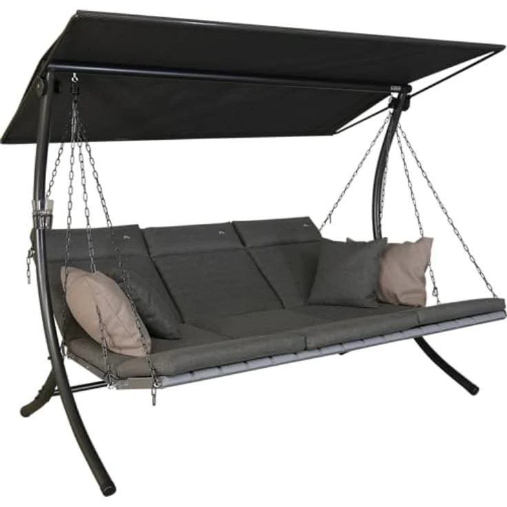 Angerer Freizeitmöbel Hollywoodschaukel Luxus Smart stone, 3-Sitzer, Bettfunktion, BxTxH: 210x145x160 cm – Bild 2