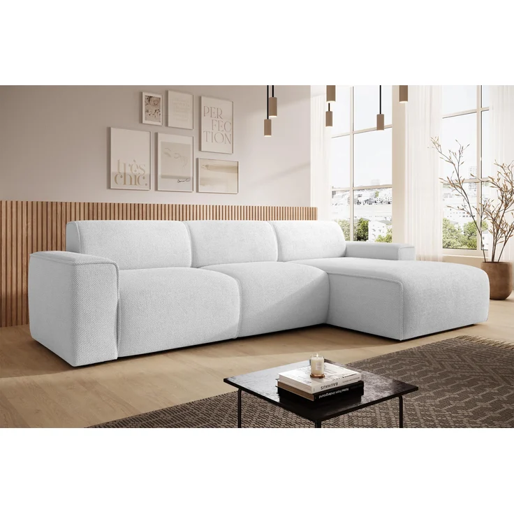 AX LIVING Couch Sofa L Form Didim mini Perlweiß 310 cm stilvoll R – Bild 1