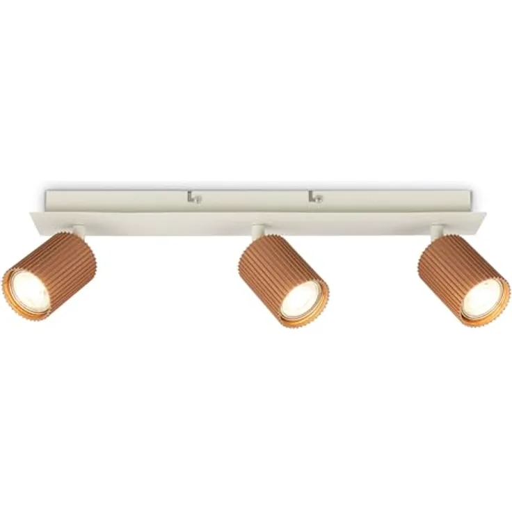 BRILONER Deckenlampe 3-flammig GU10 Fassung, schwenkbar, max. 9W, Coffee-Warm Grey, 45 cm, moderne Deckenleuchte für Wohnzimmer, Schlafzimmer und Küche