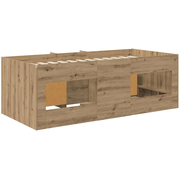vidaXL Loft Bettgestell mit Schrank 3 Stk. Artisan-Eiche Holzwerkstoff 3423365 – Bild 5