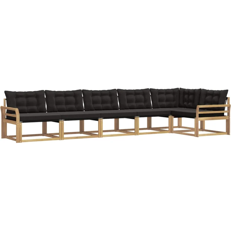 vidaXL Outdoor-Sofagarnitur 6 stk. Weiß und Schwarz 3388734 – Bild 2