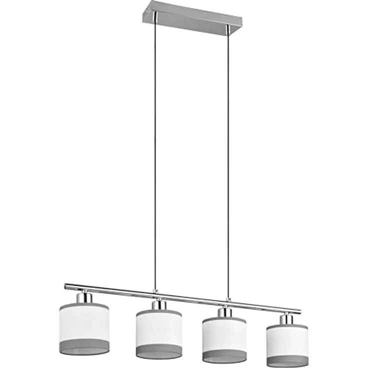 Reality Pendelleuchte Davos, 4-flammig in Chrom, 75 cm x 12 cm, elegantes Design mit zylindrischen Formen – Bild 1