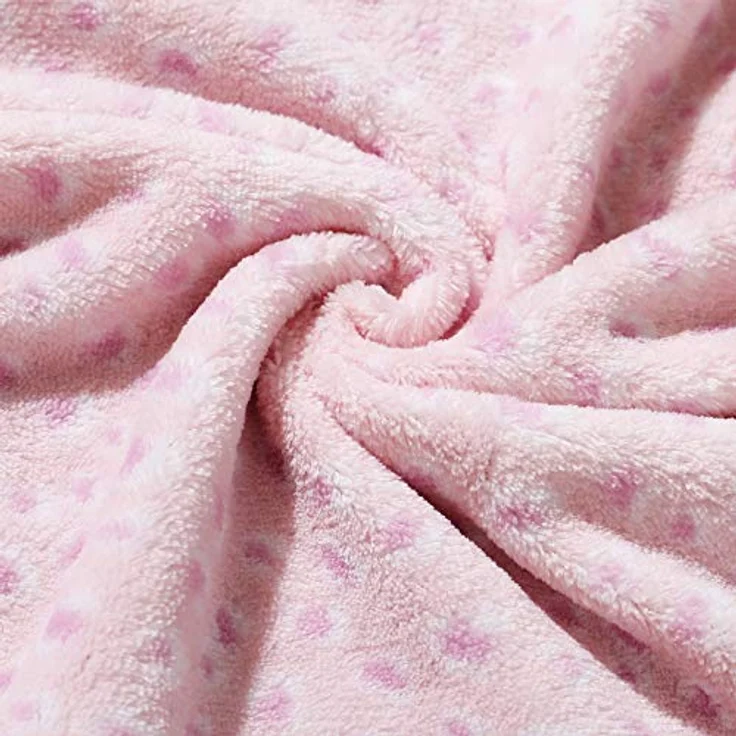 CREVENT Flauschige, warme Fleece-Decke für Mädchen, Kleinkinder, Kinderbett, Kinderwagen, 75x100 cm, rosa Katze – Bild 4