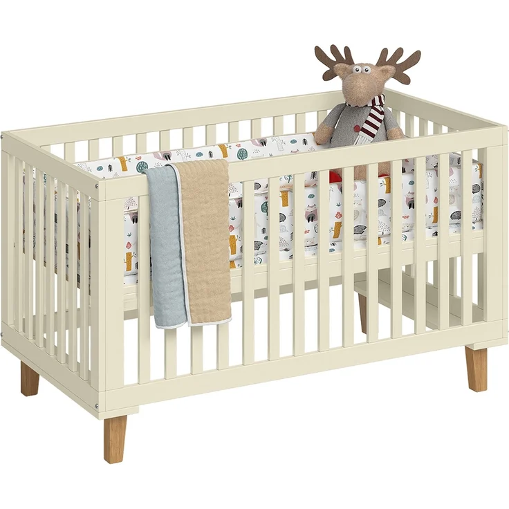 Bellabino 'Liri' Babybett 70x140 cm, beige, 3-fach höhenverstellbar, Kinderbett umbaubar zum Juniorbett (inkl. Umbauseiten) – Bild 2