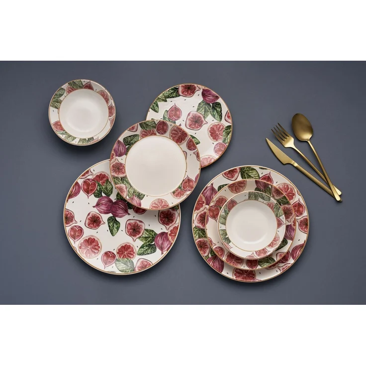 Hermia Concept 'Figs' Tafelservice (24-teilig), Mehrfarbig, 25 x 25 x 2,5 cm – Bild 1