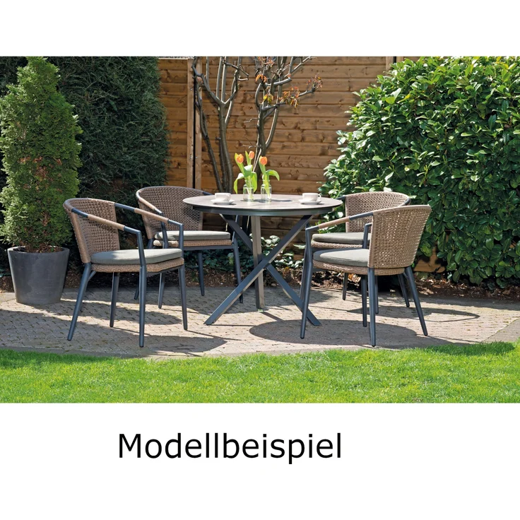 Sonnenpartner Diningsessel Lexington Aluminium mit Polyrope natural-honey Relaxsessel Garten-Sessel – Bild 2