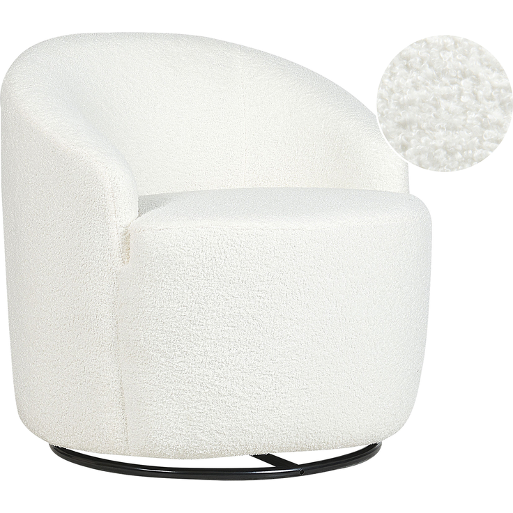 Sessel DAVIK drehbar Bouclé Creme