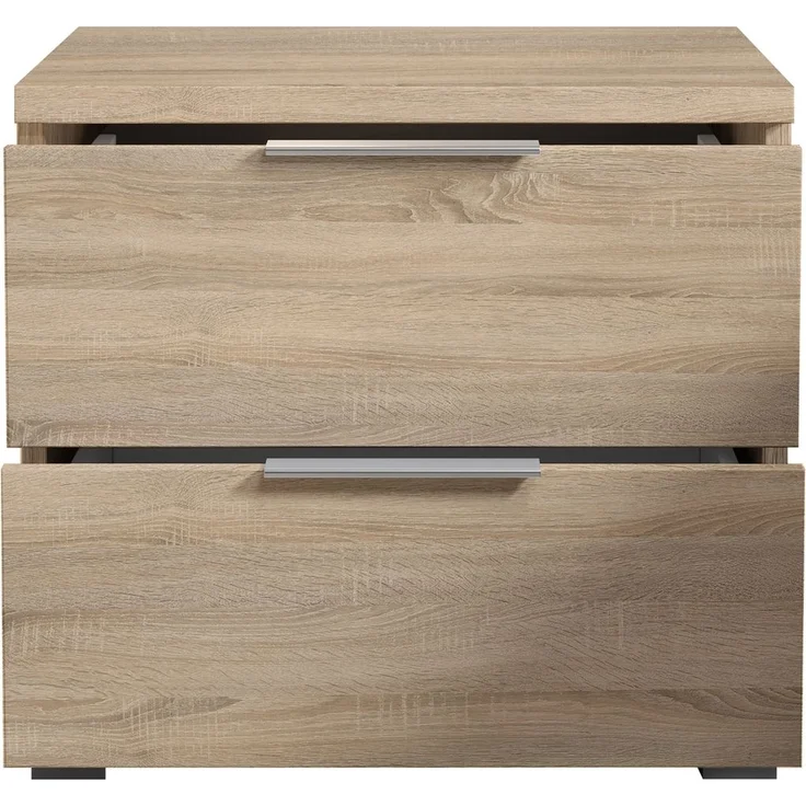 Nachtkommode >Smilla< in Eiche Sonoma, Melamin - 46x43x42cm (BxHxT) – Bild 5