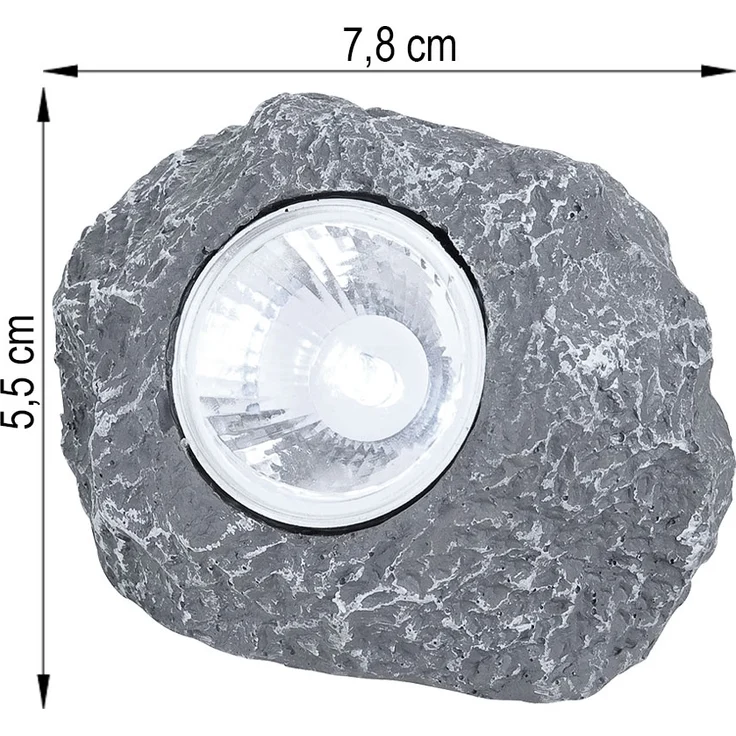 3x LED Solarleuchte Stein grau, Außendeko – Bild 9