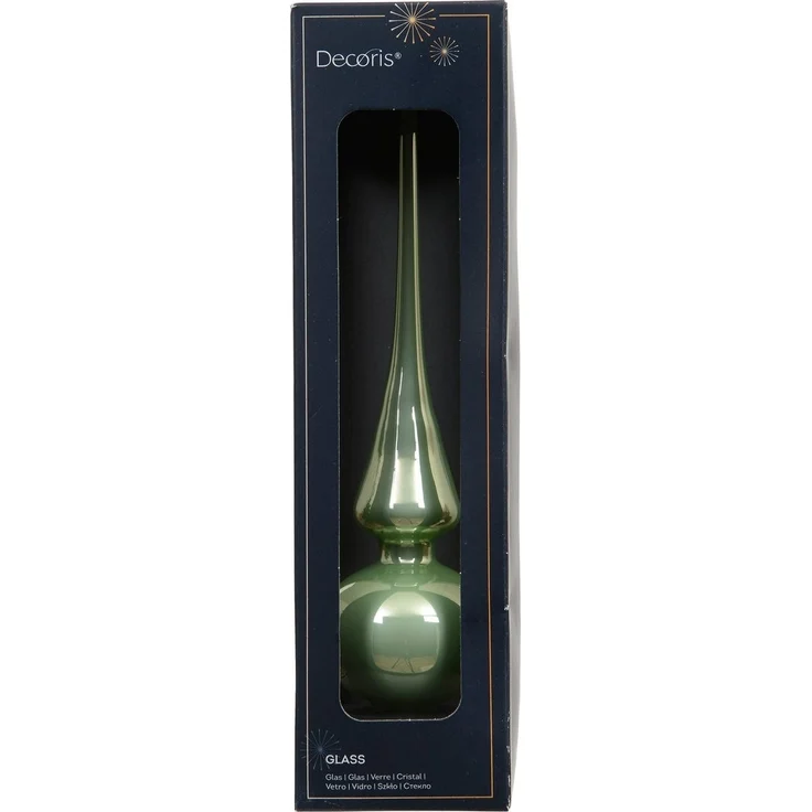 Kaemingk Christbaumspitze, Christbaumspitze Glas 26cm - Matchagrün glänzend – Bild 1
