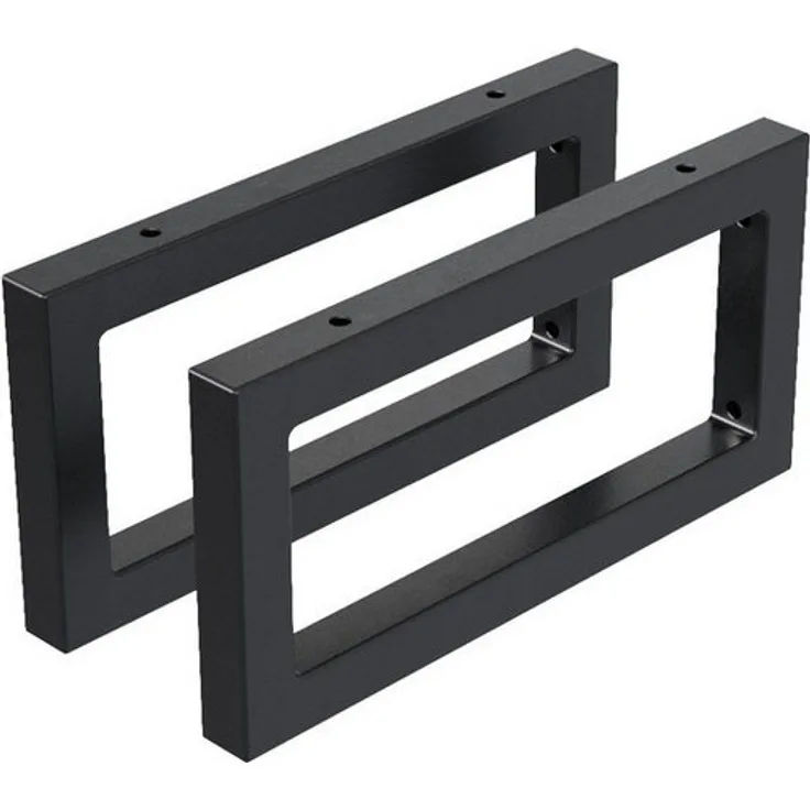 QLS Wandregalhalter aus Stahl pulverbeschichtet Schwarz, Wandhalterung für Waschtischplatte Aufsatzwaschbecken Regalträger