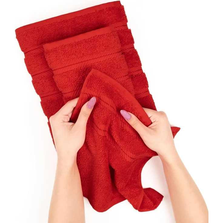 ABC Handtuchset aus Baumwolle, 3-teilig, rot – Bild 2