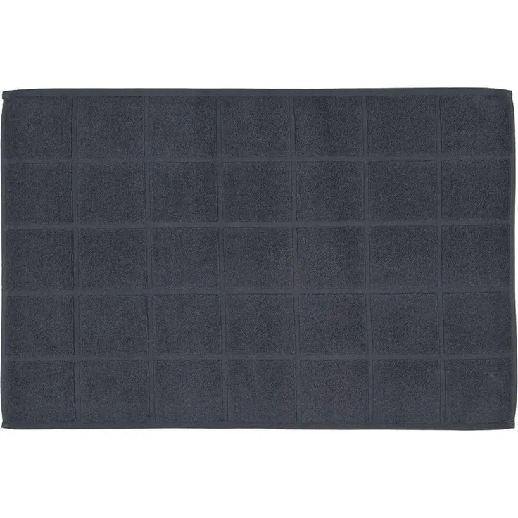 Ross Uni-Zwirn Frottier Badematte Karofond|60x100 cm| anthrazit