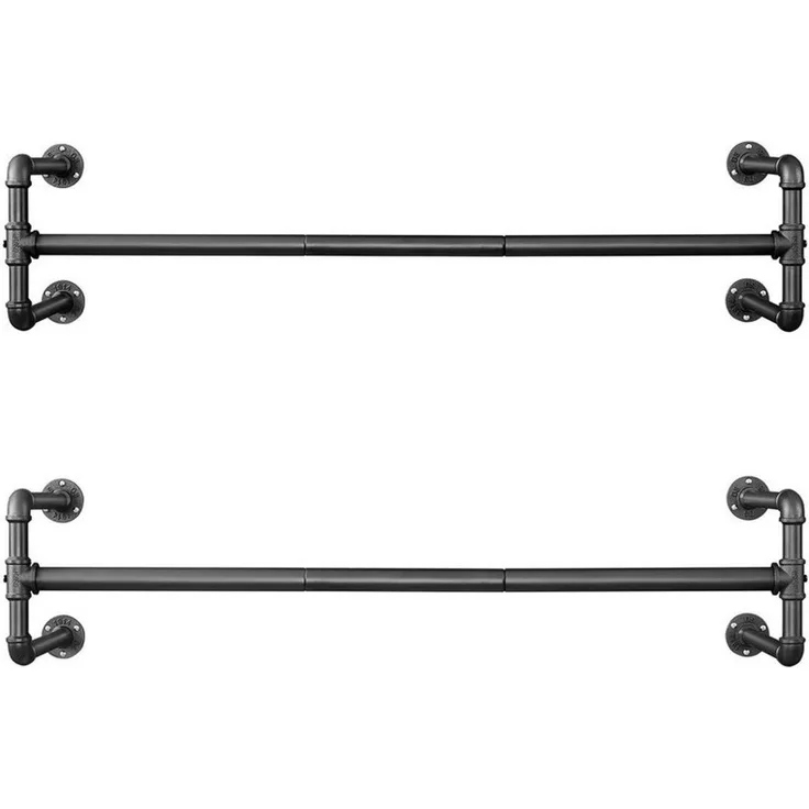Songmics Kleiderstange (2 St) Wandmontage bis 60 kg belastbar HSR64BK-02