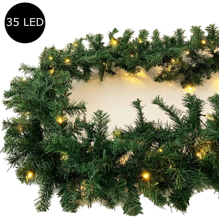 LED Tannengirlande Girlande Weihnachtsbeleuchtung 270cm Batterie – Bild 4