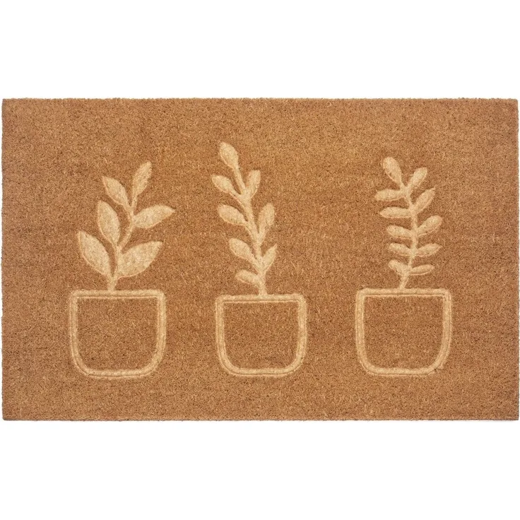HANSE Home Fußmatte Flowerpot, Türmatte, rechteckig, Höhe: 15 mm, Kokos, Schmutzfangmatte, Outdoor, Rutschfest, Innen, Kokosmatte, Flur