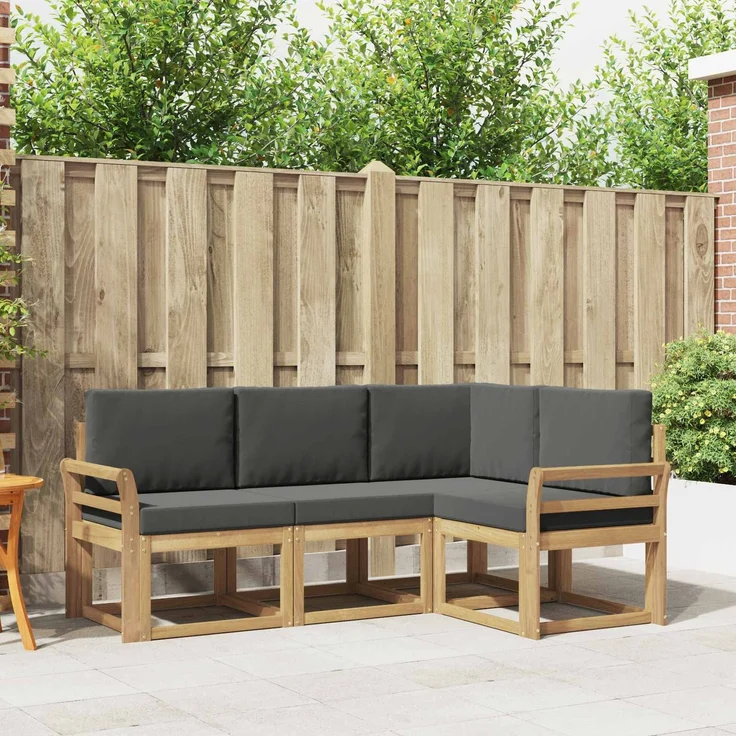 vidaXL Outdoor-Sofagarnitur 4 stk. 4-Sitzer Weiß und Anthrazit 3387561 – Bild 1